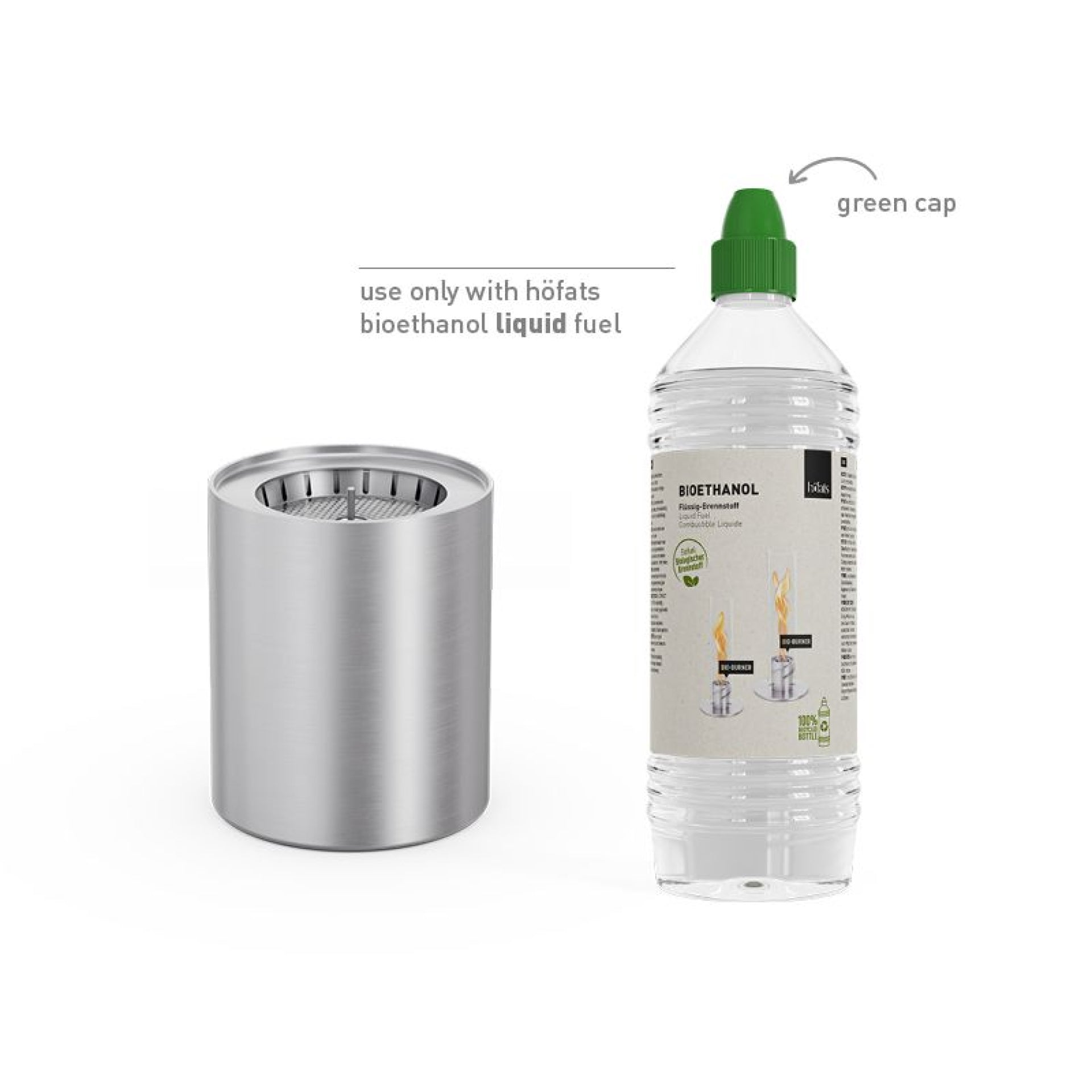 höfats - SPIN 1200 Bio-Burner mit Eco-Ring und Löschdeckel