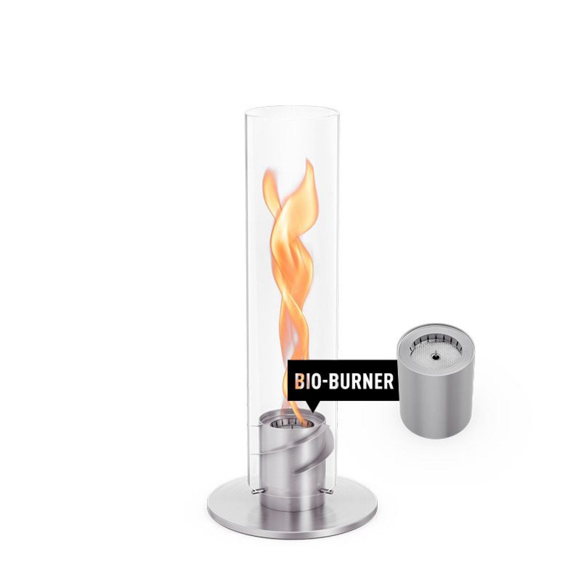SPIN 1200 Tischfeuer in silber/gebürsteter Edelstahl