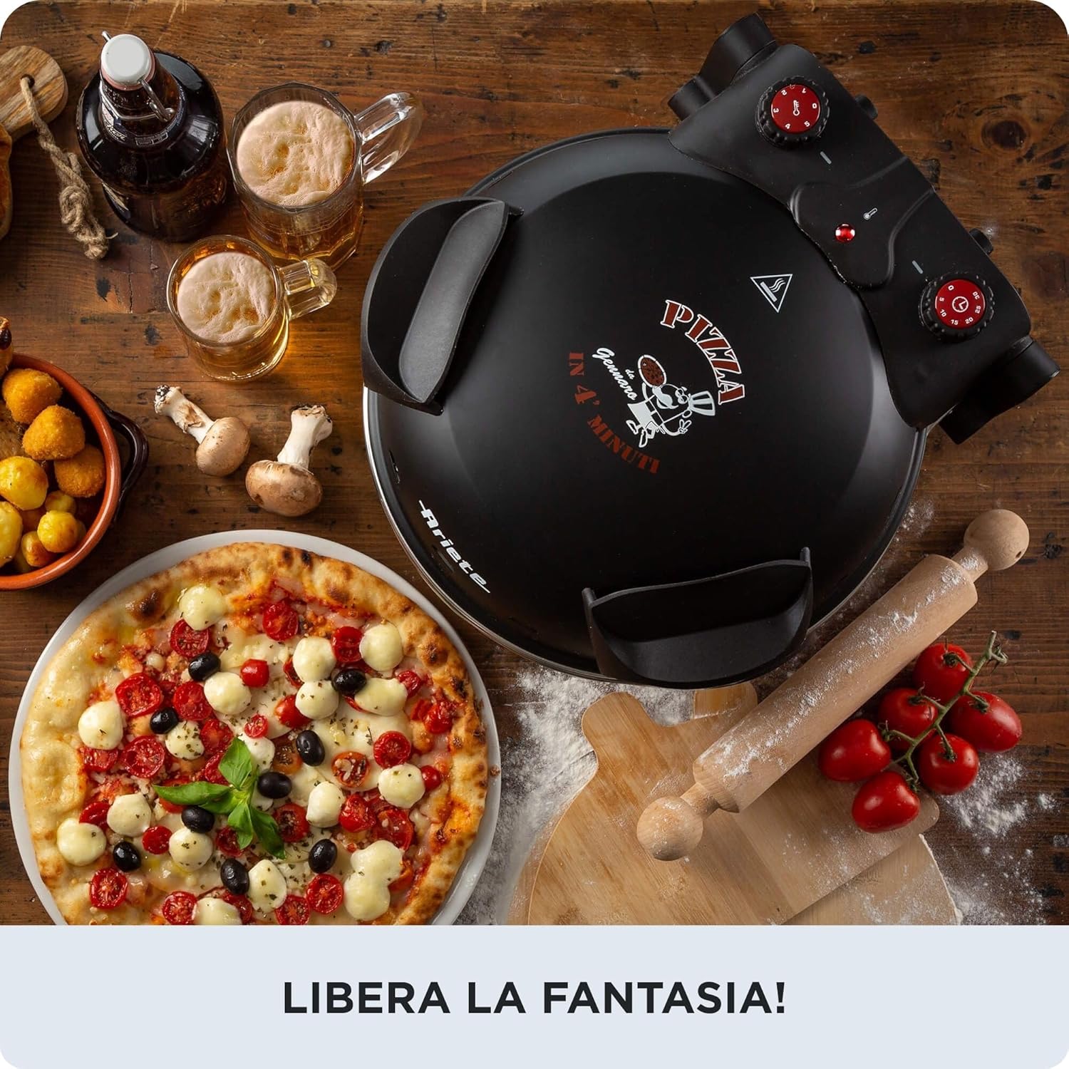 Ariete Elektro-Pizzaofen Spezial Edition in schwarz | 1200W