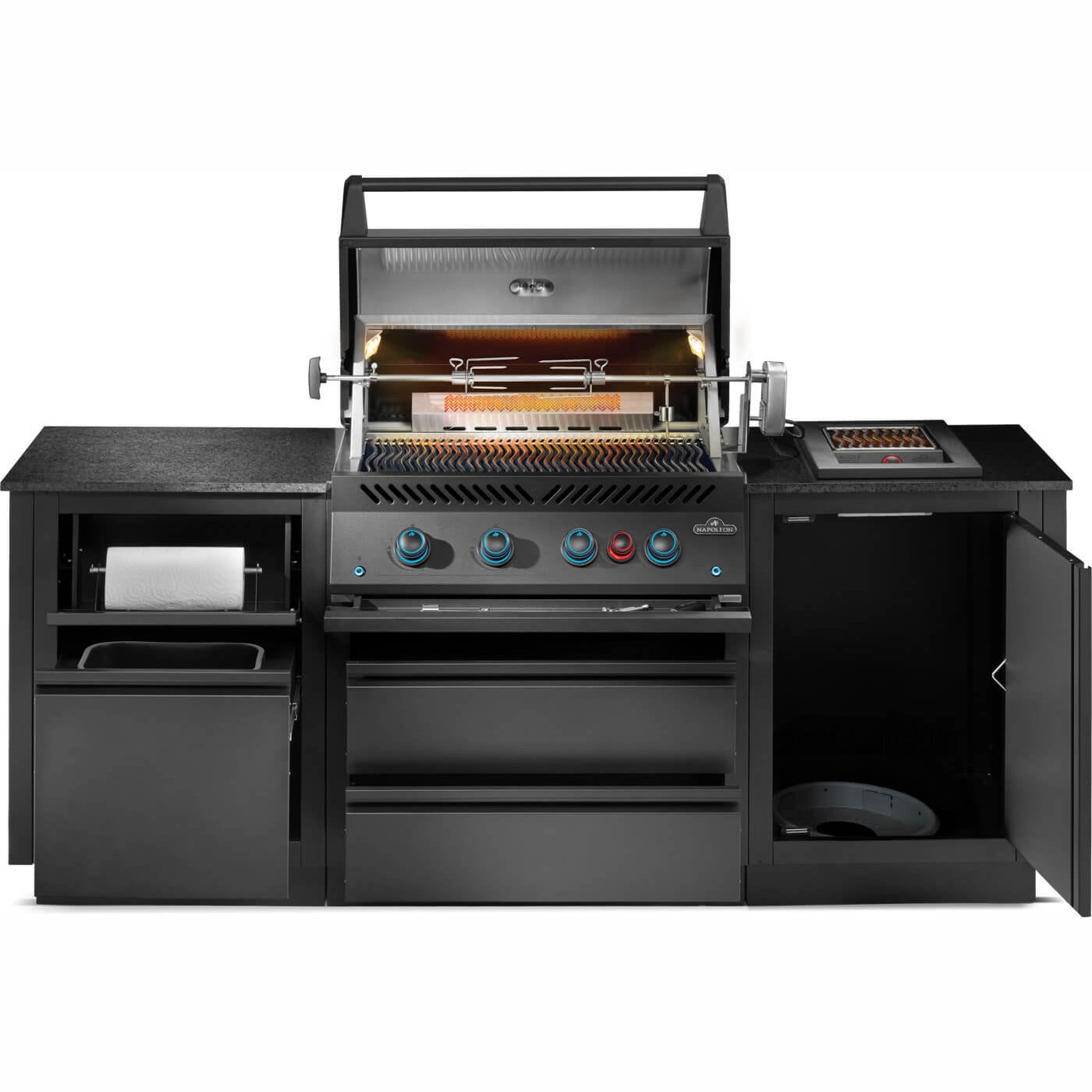 Napoleon Oasis Compact 106 Outdoor Küche mattschwarz | Einbaugrill BIG32 | Sizzle Zone