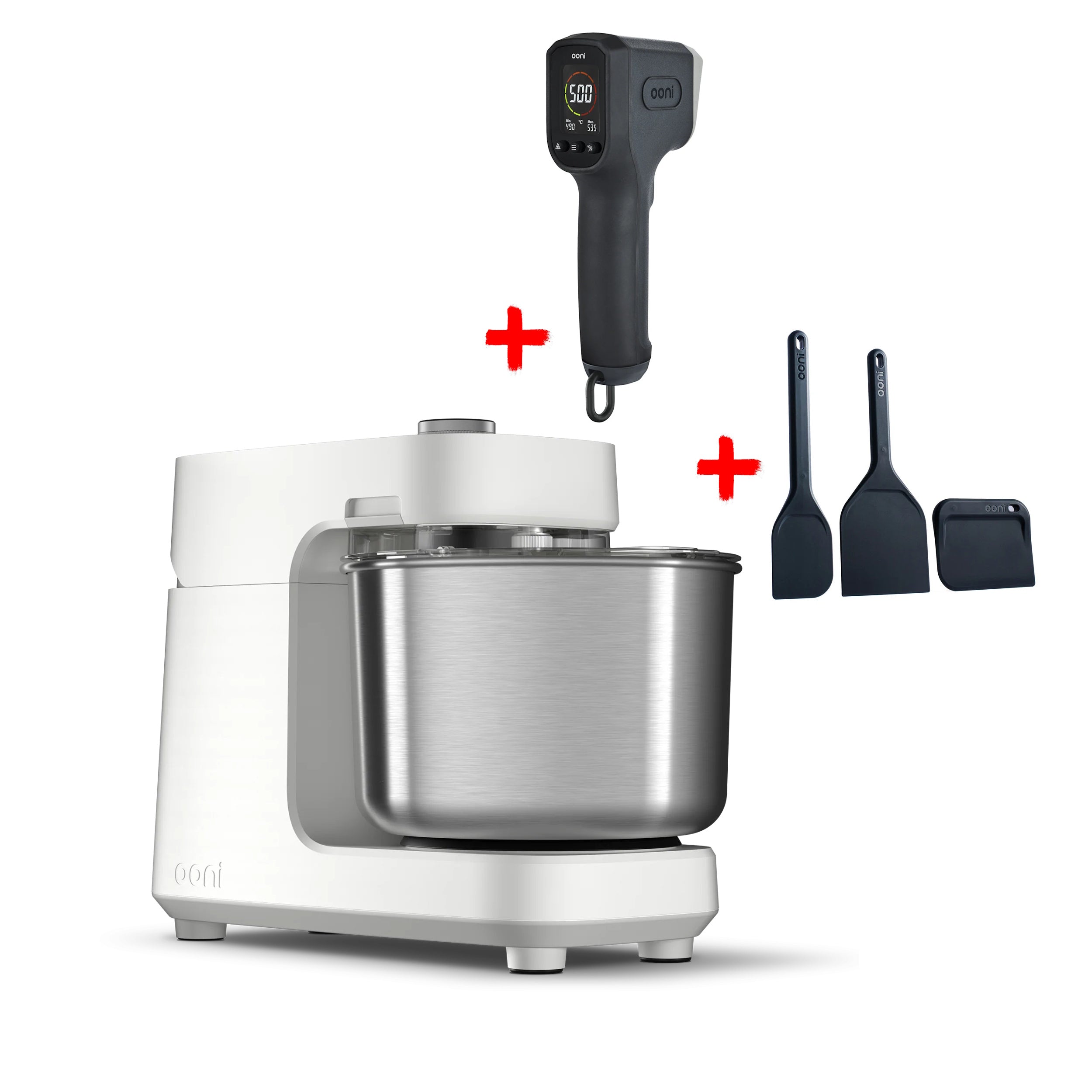 Vorteilspaket: Ooni Halo Pro polar white | Spiral-Knetmaschine & Küchenmaschine