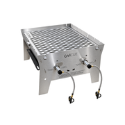 OVICUE Grill XL | Mobiler Hybrid Gas- & Holzkohlegrill aus Edelstahl