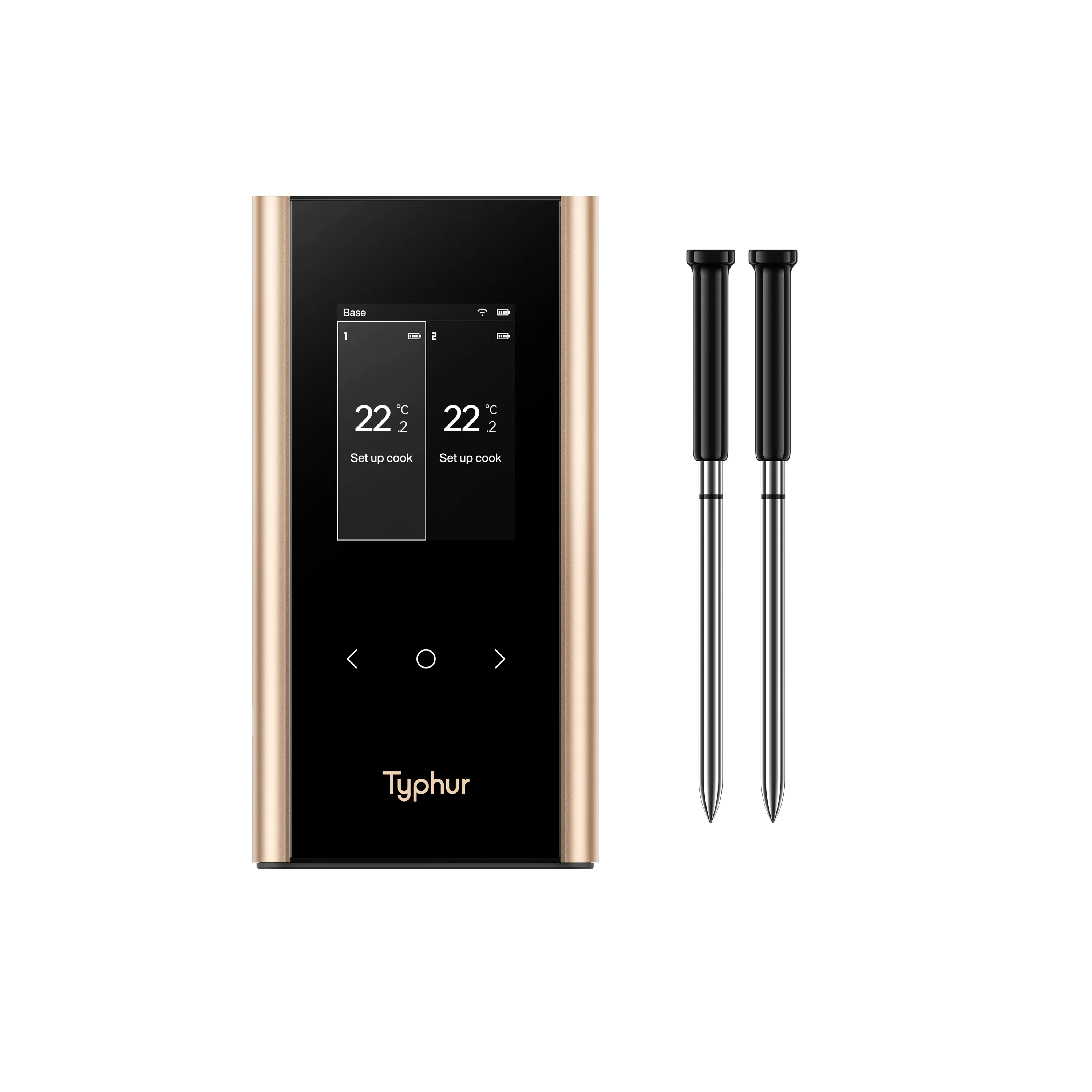 Typhur Sync Gold Dual – Kabelloses Fleischthermometer mit 2 Sonden & App