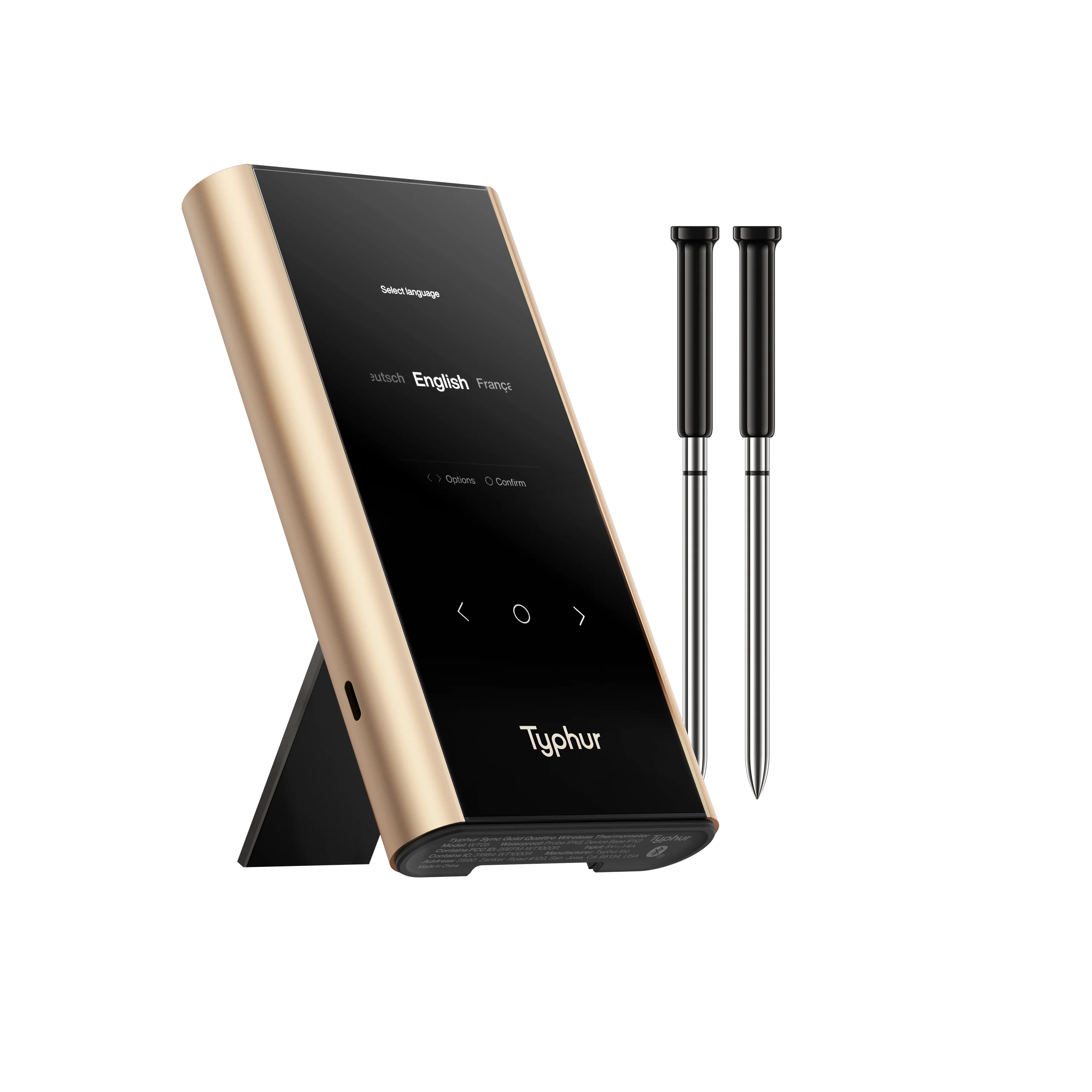 Typhur Sync Gold Dual – Kabelloses Fleischthermometer mit 2 Sonden & App