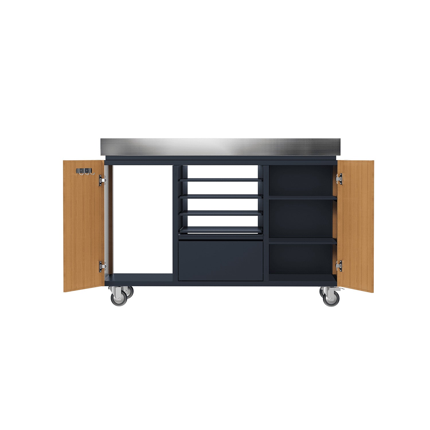 Everdure Pizzastation Outdoor – Mobiler Pizzaofen Tisch mit Edelstahl-Arbeitsplatte